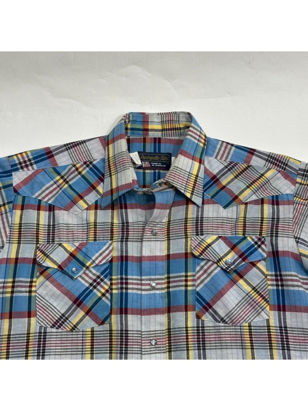 Vintage Panhandle Slim Western Pearl Snap Plaid Shirt Mens XL USA Cowboy Rodeo